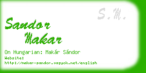 sandor makar business card