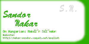 sandor makar business card